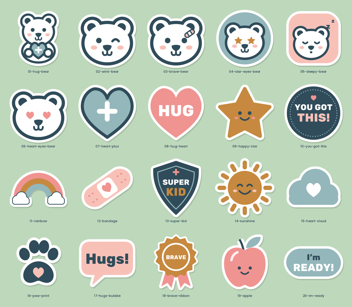 Health Hug Sticker Sheet